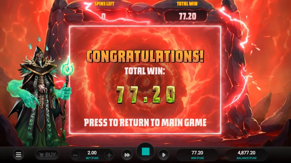 Tampilan visual slot Necromancer’s Gate dengan tema gotik dan tengkorak bercahaya