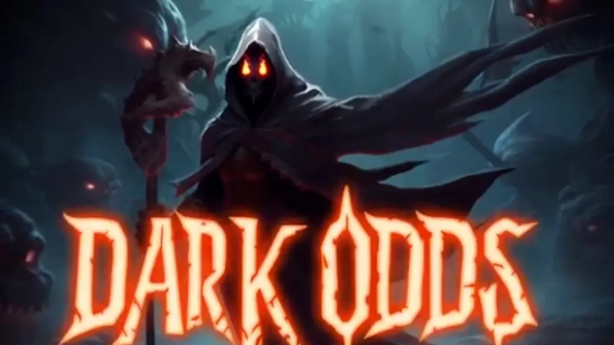 Tampilan visual slot Dark Odds dengan tema horor